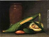 Raphaelle Peale Corn and Canteloupe painting